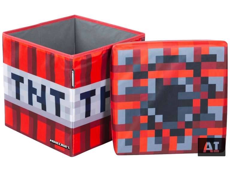 Pouf coffre de rangement Minecraft TNT - 30 x 30 x 30 cm